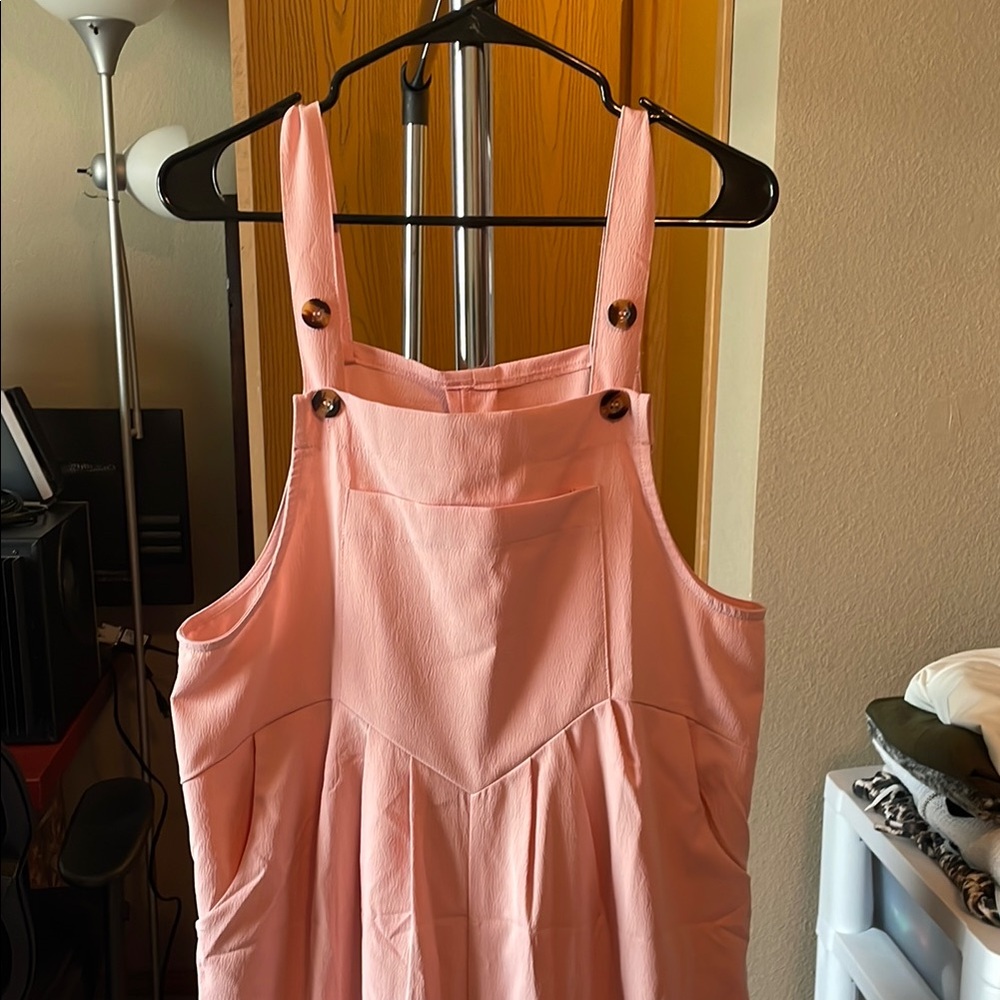 Pink Button Strap overall
